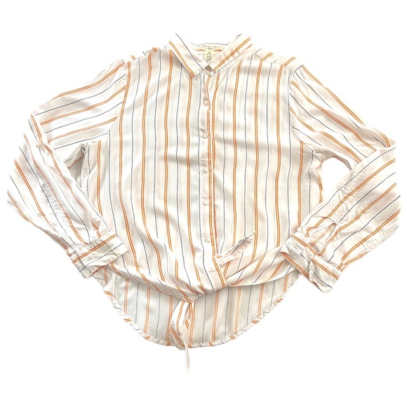 Beautiful White w/ Yellow & Black Stripes Midnight Sky Top - Picture 1 of 2